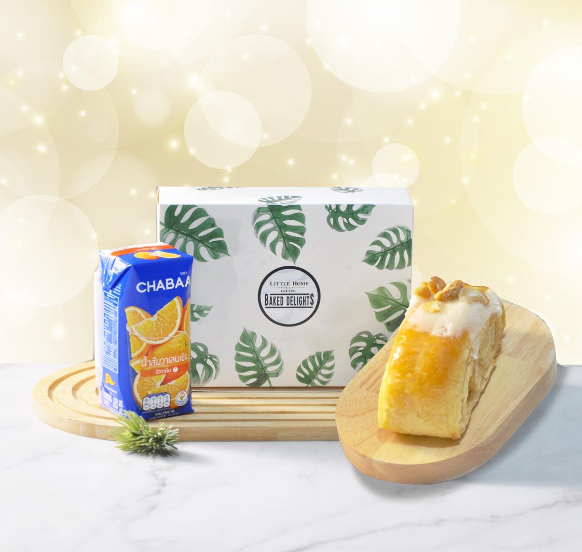 บานาน่าเค้ก+น้ำผลไม้