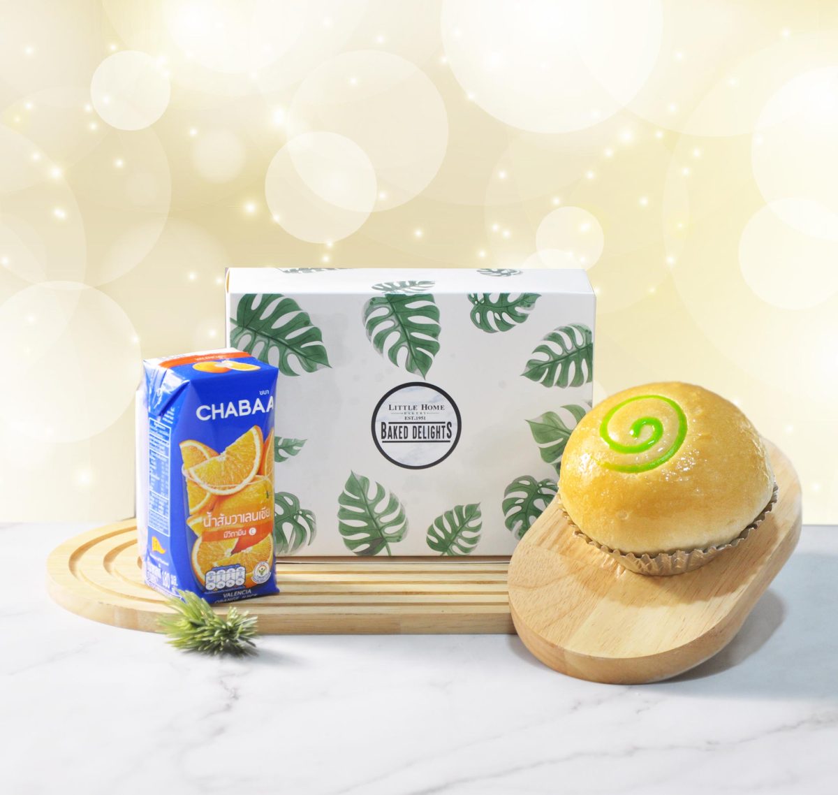 สังขยาใบเตย+น้ำผลไม้